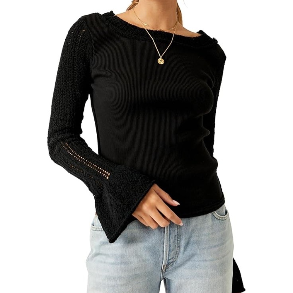 Free People CUFFING SEASON LONG SLEEVE KNIT